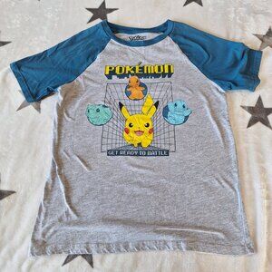 2023 Pokemon Game Freak Youth Large Shirt Get Ready To Battle Pikachu Charmander